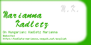 marianna kadletz business card